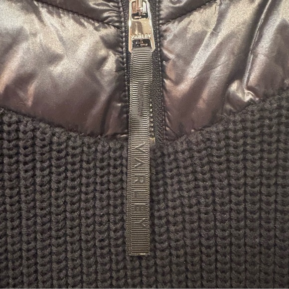 Varley $228 Daines Half-Zip Combination Knit Quilted Pullover Black S P2P 19-21” - Picture 5 of 16